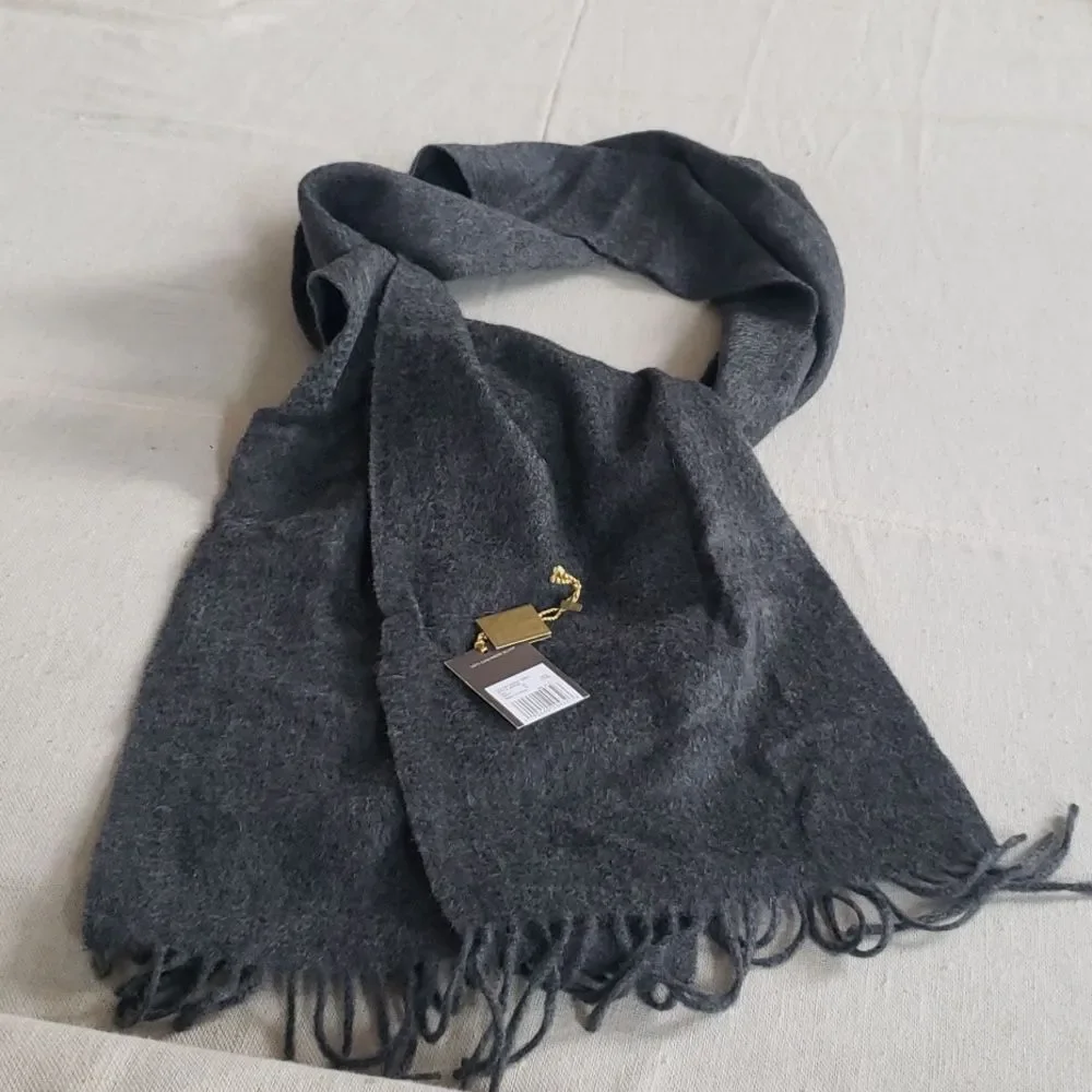 Merona Gray Scarf 100% Cashmere Unisex Winter Cozy Luxury Old Money NWT